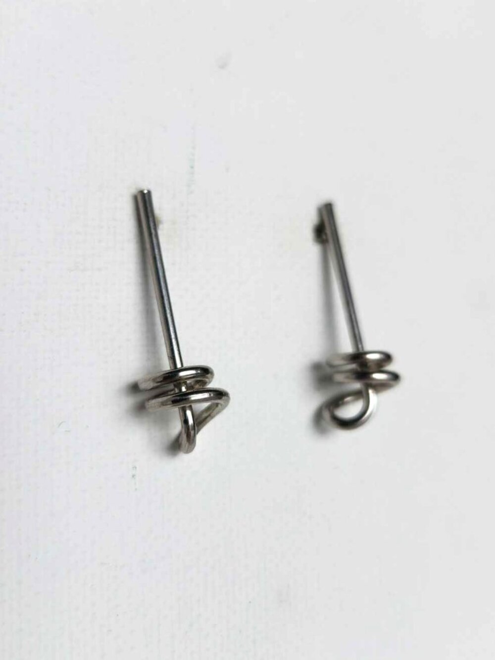 Silver knot earrings